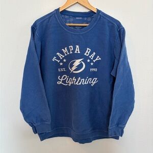 100% Cotton Tampa Bay Lightning Blue Crewneck Sweater